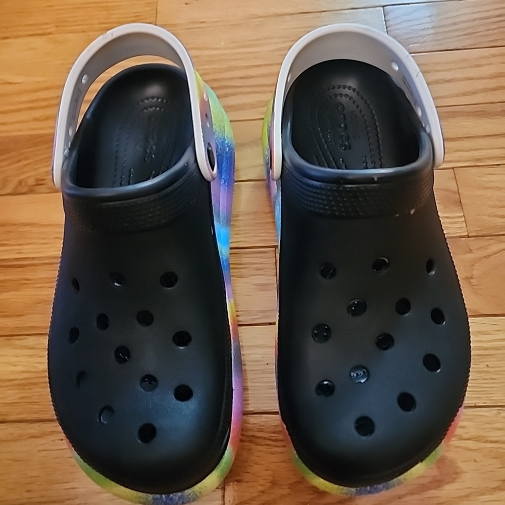 Crocs Crush Spray Dye Rainbow Women's Platform Clogs